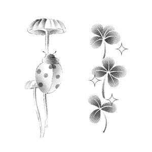 클로버 / 식물 도안